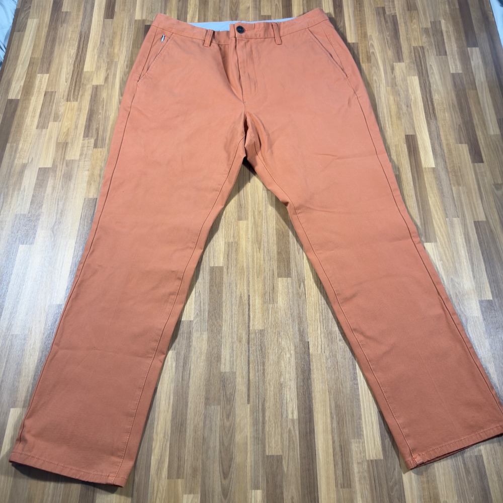 Bonobos Slim Fit Chinos Mens 35x30 Salmon Casual Pants Hidden Zip Pocket